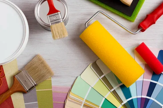 Mid-century color swatches for a Burbank home